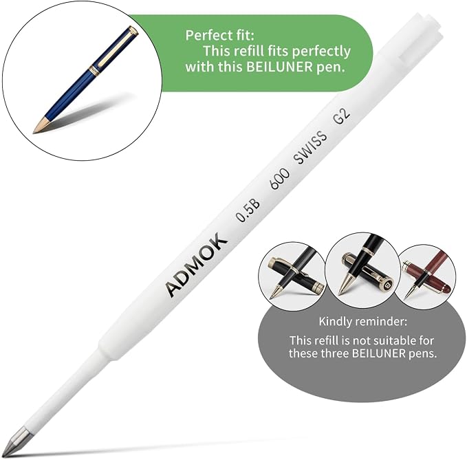 ADMOK 0.5mm Replaceable Standard Pen Gel Refills - Image 4