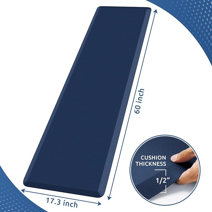 KitchenClouds Kitchen Mat Cushioned Anti Fatigue Kitchen Rug 17.3"x60" Water - Image 2