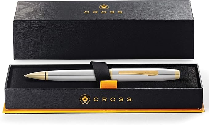 Cross Coventry Refillable Ballpoint Pen Presented in a Everyday Gift Box - Medium Point, Black Ink, Polished Chrome & Gold-DeskLoop Office