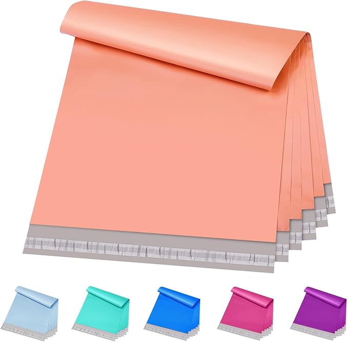 Metronic Poly Mailers 12x15.5 100 Pack Self-Seal Shipping Bags, Peach Pink | by METRONIC