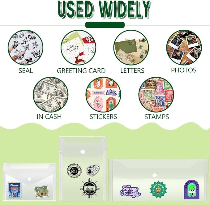 Vmiapxo 40 Pack Stamp and Die Storage Pockets, Reusable Small Plastic Envelopes - Image 5