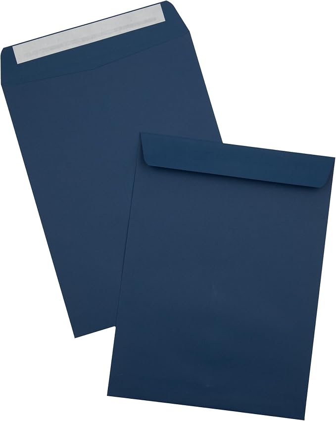 LUXPaper 9 x 12 Open End Envelopes | Peel & Press | Navy Blue | 80lb. Text | 50 - Image 2