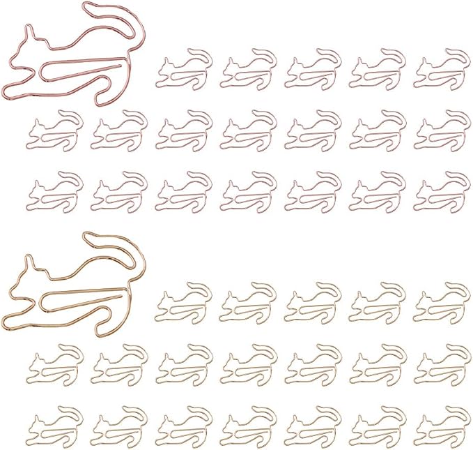 OWLFAVO 40pcs Kitty Shape Paper Clips by OWLFAVO