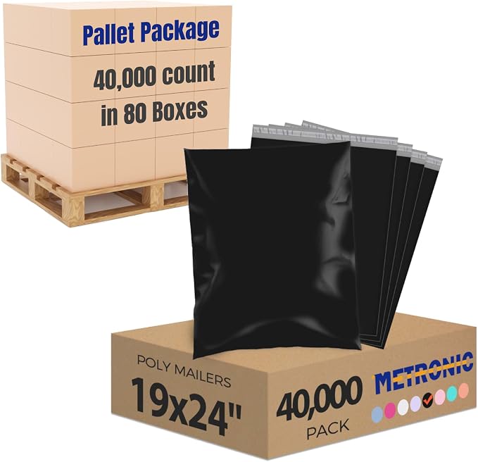 Metronic Poly Mailers 19x24 Inch 40000 Pcs, Large Shipping Bags by METRONIC