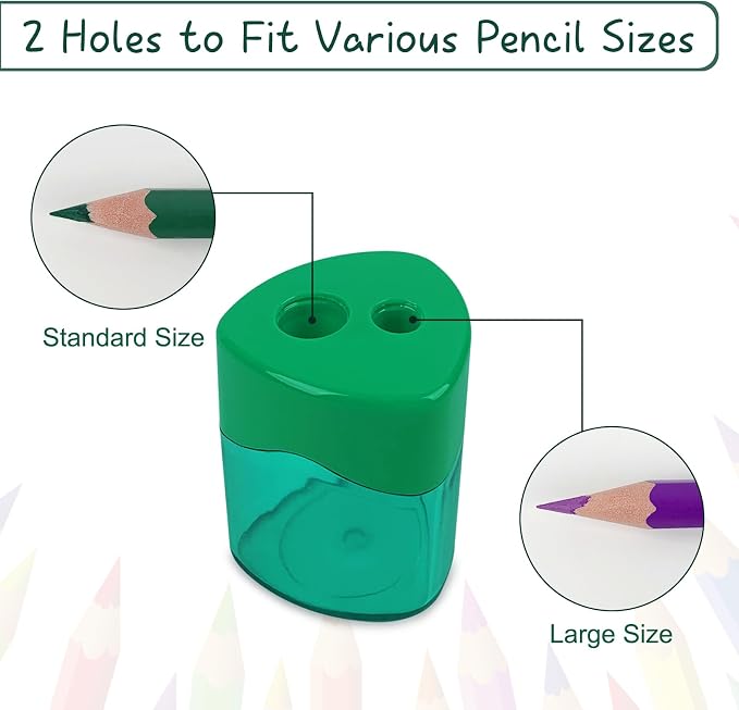 ZUFECY 4-Pack Pencil Sharpener, Smooth-Rotation Dual Holes & Easy-Clean Base - Image 5