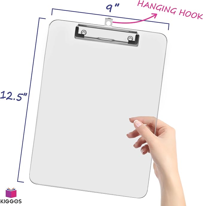 Kiggos 25 Pack Acrylic Clear Clipboards Bulk Plastic Clipboard - Image 2