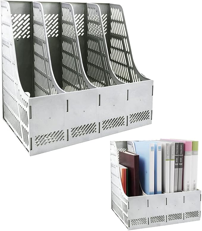 SAYEEC Sturdy Magazine Holder Organizer Desktop 4 Compartment File Holders - Image 8