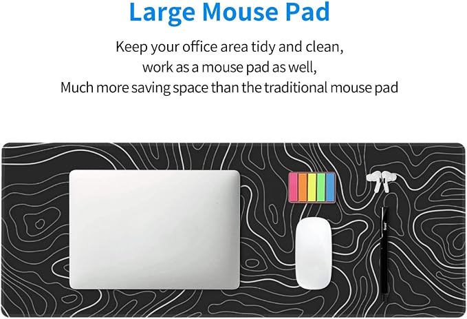 Topographic Contour Extended Big Mouse Pad Large, Gaming Mouse Pad Desk Pad - Image 6