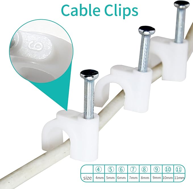 Bonsicoky 100Pcs Nail Cable Clips - Image 3