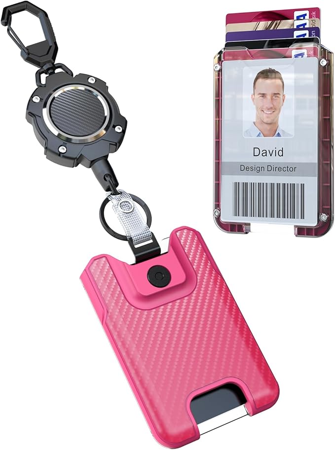 LIUGX Retractable Badge Holders, Heavy Duty Carabiner Keychain, Durable ID Card by LIUGX