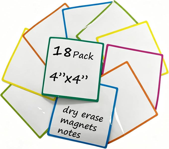 18 Packs, Edge Color Magnets Labels, Widely Use to Post Notes by Unknown