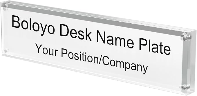 Boloyo Acrylic Desk Name Plate Holder by BoloyoAcrylicDisplayEasel