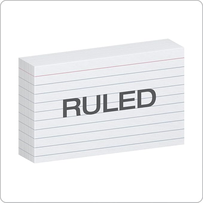 Oxford Index Cards, 3 x 5 Inches, Lined on Front, Blank on Back, Flashcards - Image 2