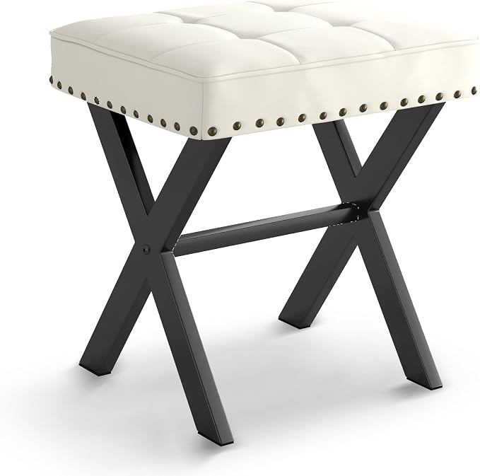 LUE BONA White Vanity Stool - Image 8