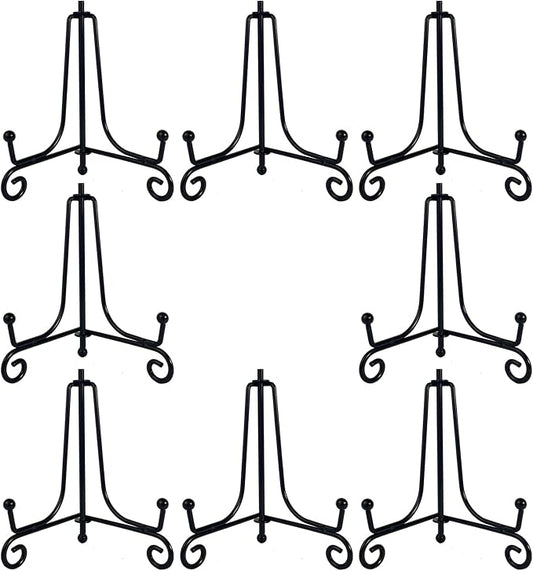 HENABLE 8PCS Premium Black Iron Plate Stands by HENABLE