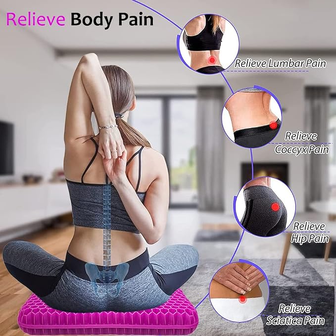 Gel Seat Cushion for Long Sitting, Extra Thick Gel Cushion for Wheelchair Soft - Image 5