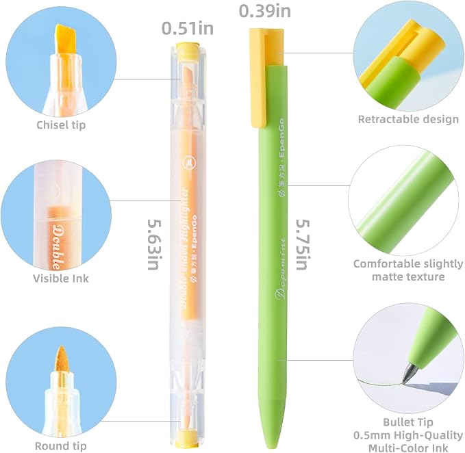 Bible Highlighters, 12 Pack Pastel No-Bleed Dual Chisel & Fine Tip | - Image 2