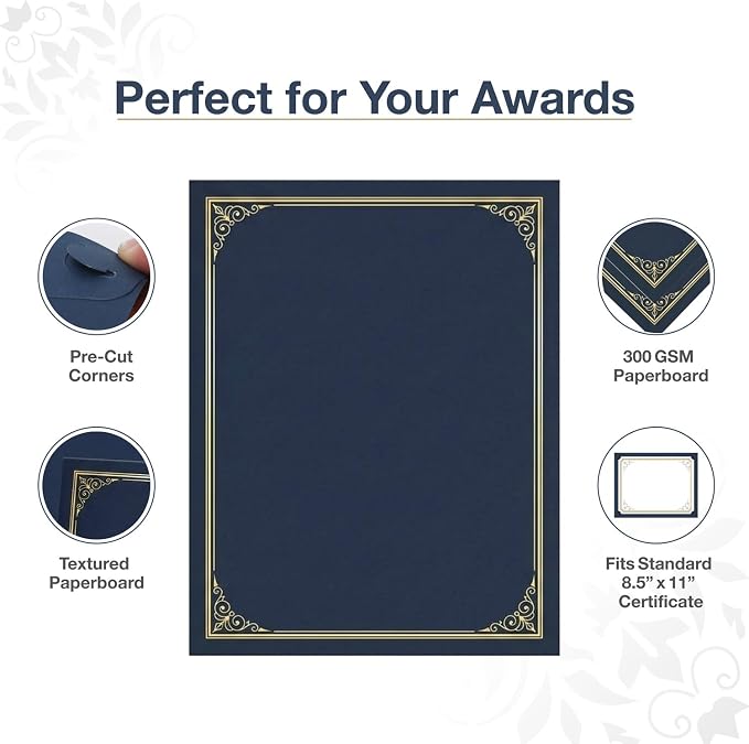 BELLE KR® Blue Certificate Holders 8.5 x 11, Documents and Diplomas - Image 3