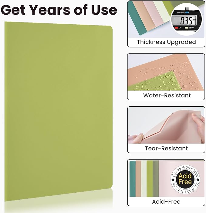 Sooez 6Pack Folders with Pockets, Pocket Folders with Extra Labels, Plastic - Image 3