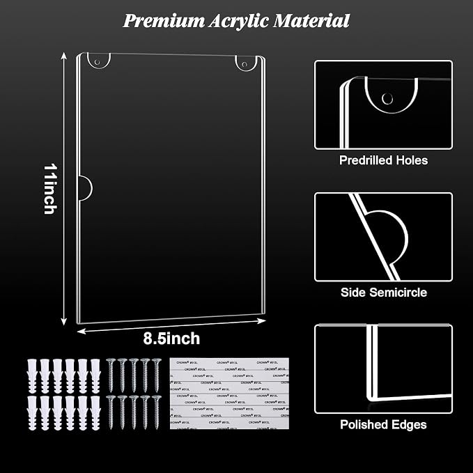 xydstay 6pack Acrylic Wall Sign Holder - Image 2
