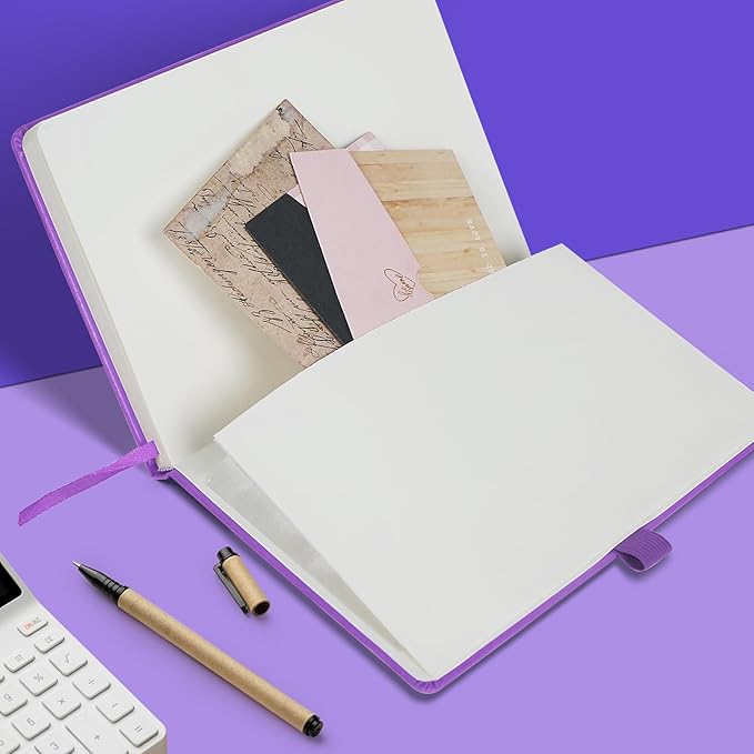 4 Pack Lined Journal Notebooks for Work, Travel, College, A5 Size 100 GSM Thick Paper, Classic Ruled, Hardcover Notepad for Writing 160 Pages, 5.5 x 8.3 inch, 4 Light Multicolors-DeskLoop Office