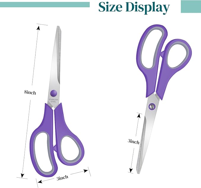 6 Packs Sewing Craft Scissors Bulk, Stainless Steel Shears - Image 2