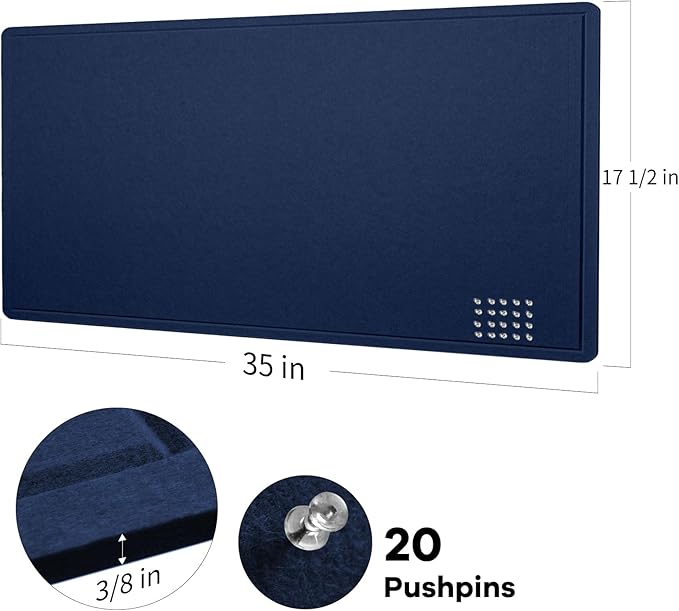 Lightomorrow Bulletin Board, 35 x 17 1/2 inches Felt Board - Image 3