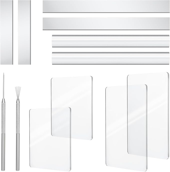 Amrules Clay Tools Kit, Rectangle Shape Acrylic Press Board and Roller Pin by Amrules