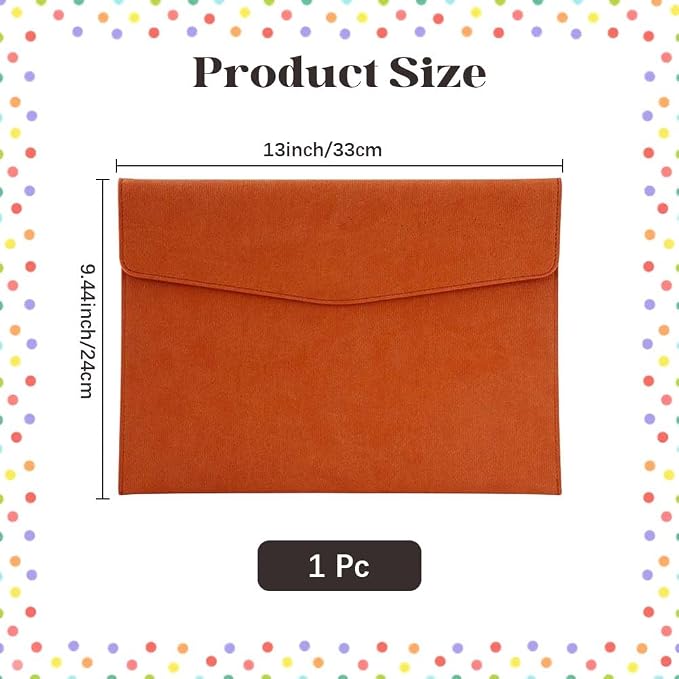 PU Leather A4 Document File Holder Folder Brown - Image 2