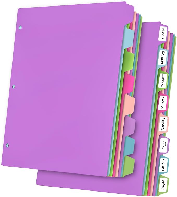 habgp 16Pcs/2 Set Binder Dividers by HABGP