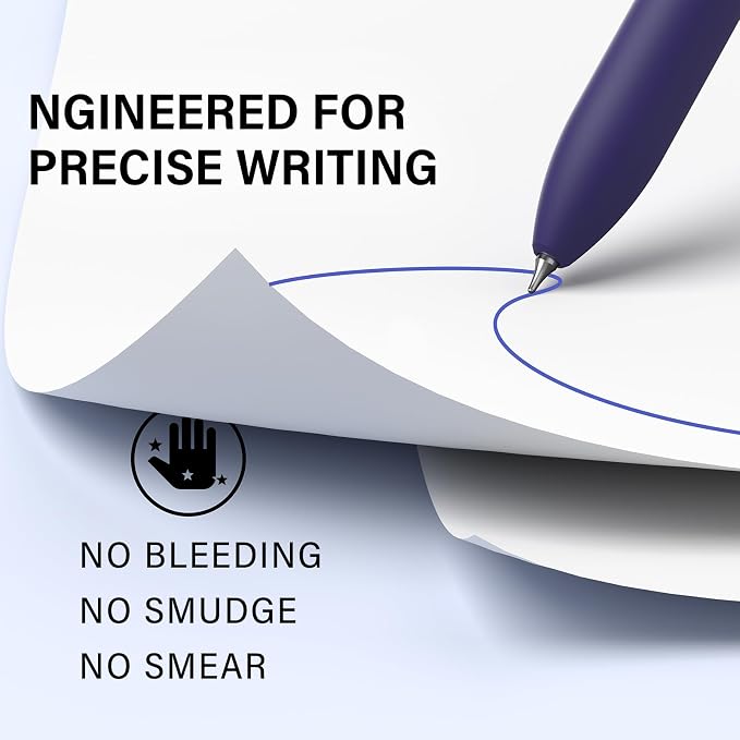 Blue Gel Pens 16 Pack with Fidget Clip, 0.7mm Quick Dry | Retractable Smooth - Image 3