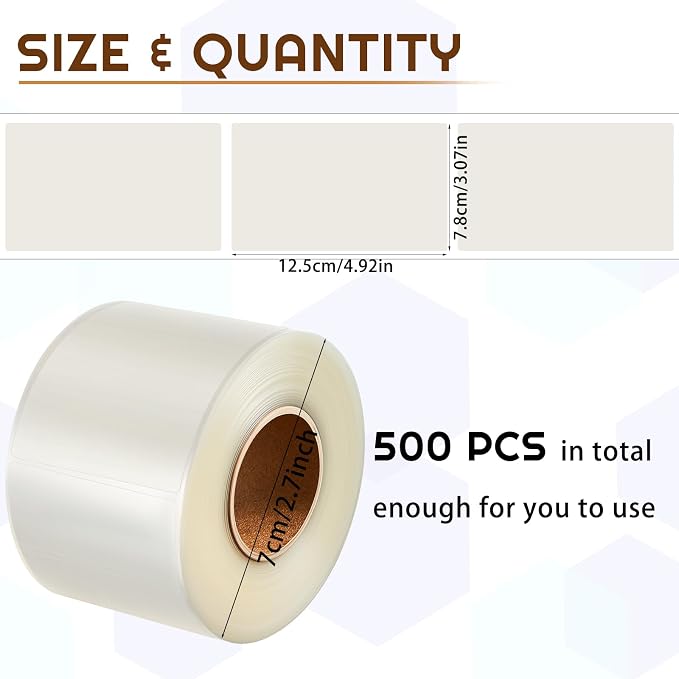 Zonon 500 Pcs Clear Labels Label Protector Clear Stickers Wafer Seals - Image 2