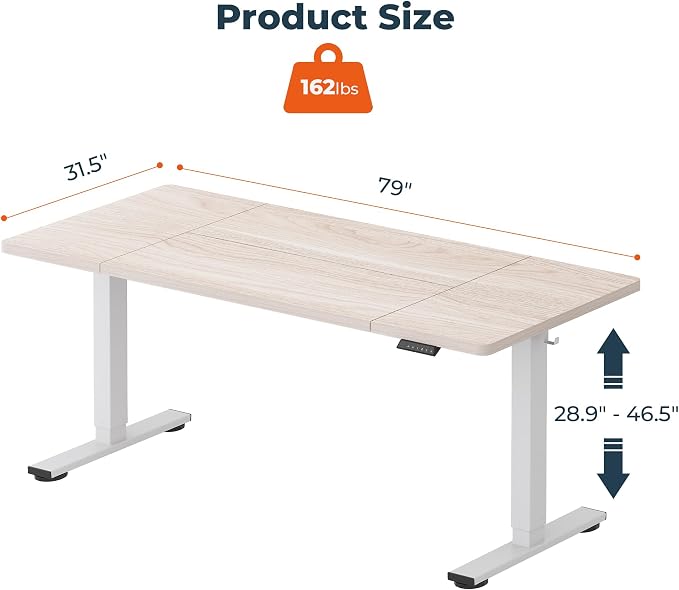 FitStand Standing Desk, Large 79x31 Inches Height Adjustable Stand Up Desks - Image 3