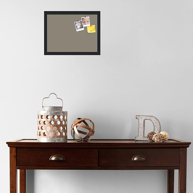 PinPix 16x12 Inch Cork Bulletin Board. This Decorative Framed Pin Board Comes with Pewter Design and a Satin Black Frame. Ideal for Home Office Decor or Message Board (PinPix-1812)-DeskLoop Office