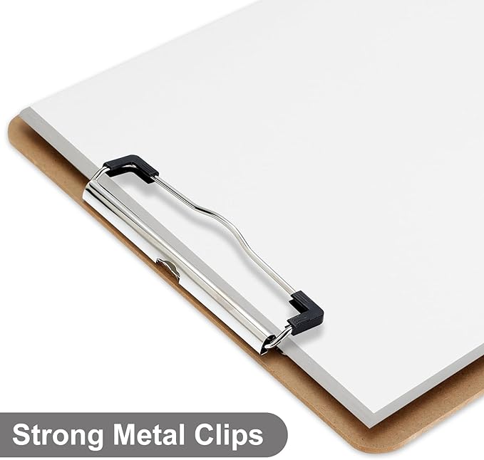 Wood Clipboard, Letter Size Hardboard Clip Board 8.5 x 11 | A4 Standard Size 9" - Image 3
