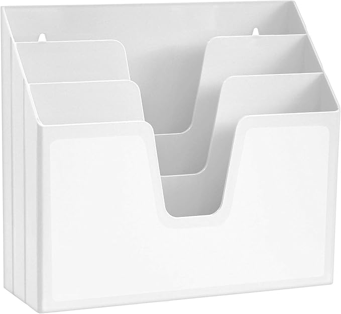 Acrimet Horizontal Triple File Folder Holder Organizer, Open Top Desktop by Organizingyourlife