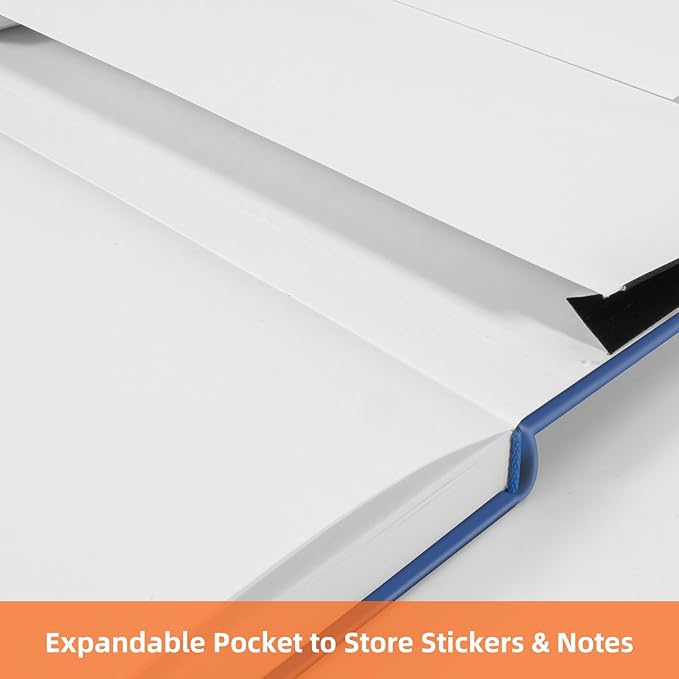 BOSSAND College Ruled Notebooks, 6 Pack A5 Lined Journal Notebooks, 200 Pages 100 GSM Thick Paper, Hardcover, 8.25 inches x 5.75 inches, Navy Blue-DeskLoop Office