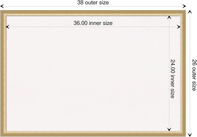 Amanti Art White Cork Board for Wall, 26x38 Vision Board with Gold Frame, Large Corkboard Office Decor for Home Organization, Casual Corkboard Pinboard to display items for home organization-DeskLoop Office