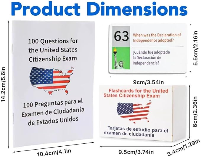 US Citizenship Flash Cards-100 Civics Test Flash Cards Bilingual Booklet Combo - Image 2