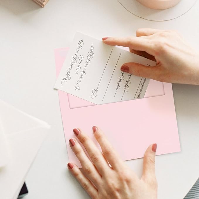 100 Pack A7 Pink Pastel Invitation 5x7 Envelopes - Image 5