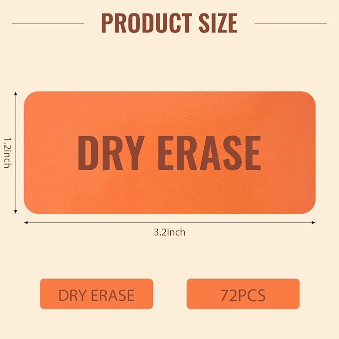 72 Pcs Dry Erase Magnetic Labels, 3.2" x 1.2" 8 Colors | Reusable Writable - Image 2
