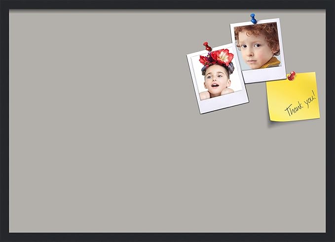 PinPix 34x24 Inch Cork Bulletin Board. This Decorative Framed Pin Board Comes with Dark Stone Design and a Satin Black Frame. Ideal for Home Office Decor or Message Board (PinPix-1808)-DeskLoop Office