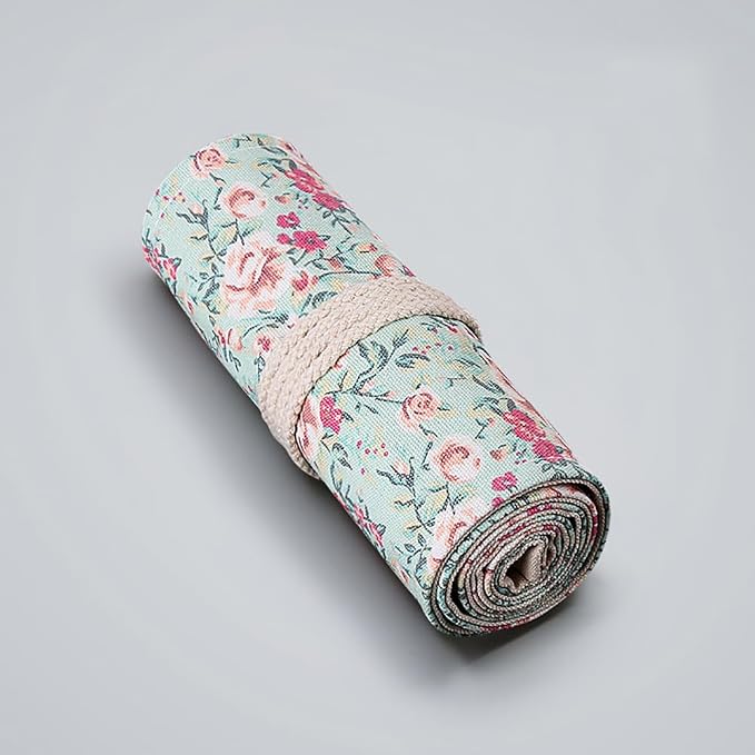 DIYOMR 24/36/72 Slots Pencil Wrap Pencil Rolls, Artist Colored Pencils Roll Up - Image 5