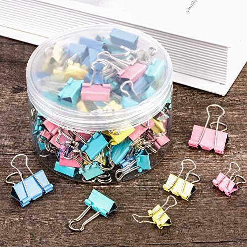 TecUnite 150 Pcs Binder Clips Assorted Sizes Pastel Paper Clamps Clips Large - Image 5