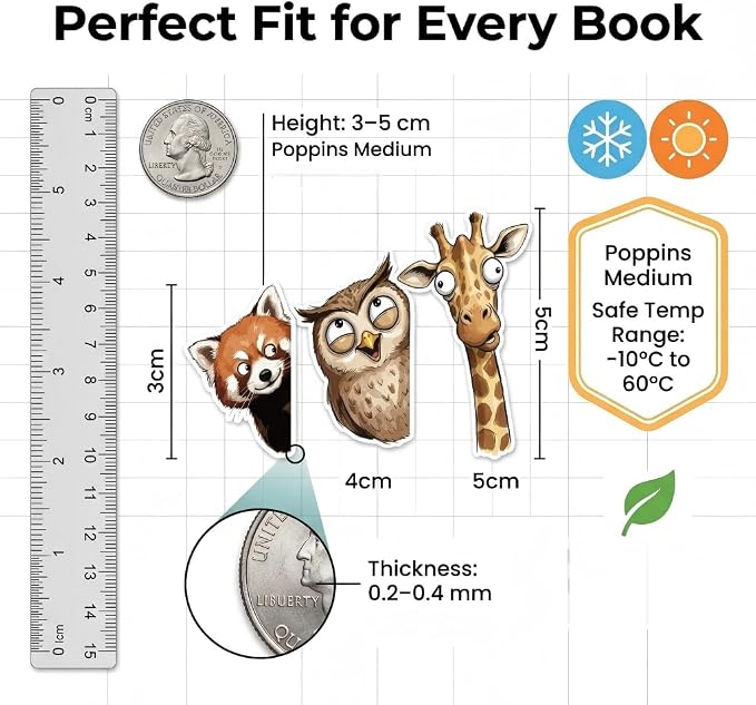 10PCS Funny Animal Magnetic Bookmarks - Image 7