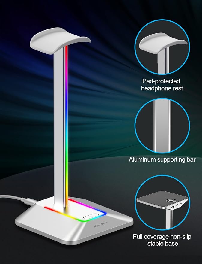 New Bee RGB Headphone Stand - Image 4