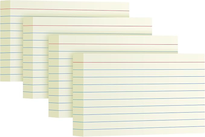 YIZUUN Cream Index Cards 3x5, 200 Pack, Ruled Index Cards, Flash Cards by YIZUUN