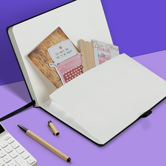 8 Pack Black Lined Journal Notebooks for Work, Travel, College, (A5 Size 100 GSM Thick Paper) - Classic Ruled, Hardcover Notepad for Writing 160 Pages, 5.5 x 8.3 inch, Multipack Journals-DeskLoop Office