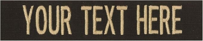 Custom Uniform Name Tapes Solid Colors. Dark Brown Fabric, 5 Inch Hook Fastener by NORTHERNSAFARI