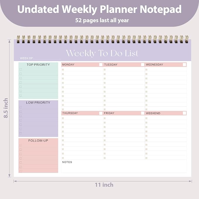 Weekly To Do List Notepad, Undated Planner - Image 3
